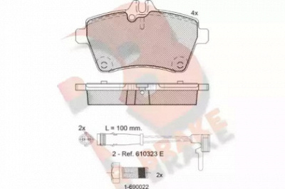 R BRAKE rb1678700 -  Комплект тормозных колодок, дисковый тормоз